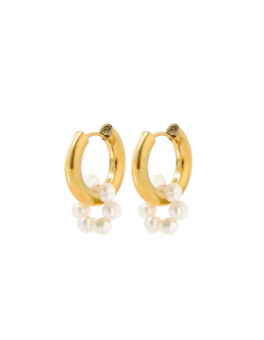 Huggie Charm Earrings - Piper Pearl - Shop LINNY CO