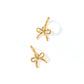Huggie Charm Earrings - Sadie Bow Gold - Shop LINNY CO