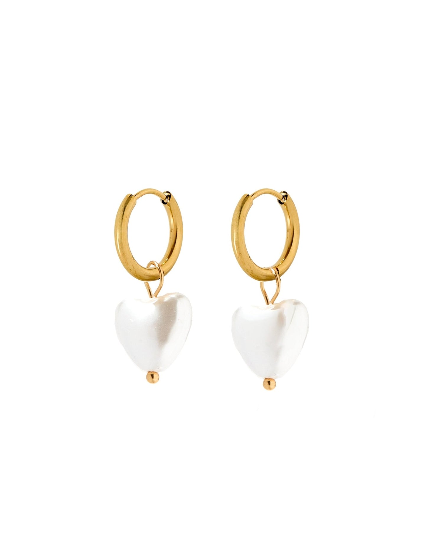 Huggie Charm Earrings - Willa Heart Gold - Shop LINNY CO