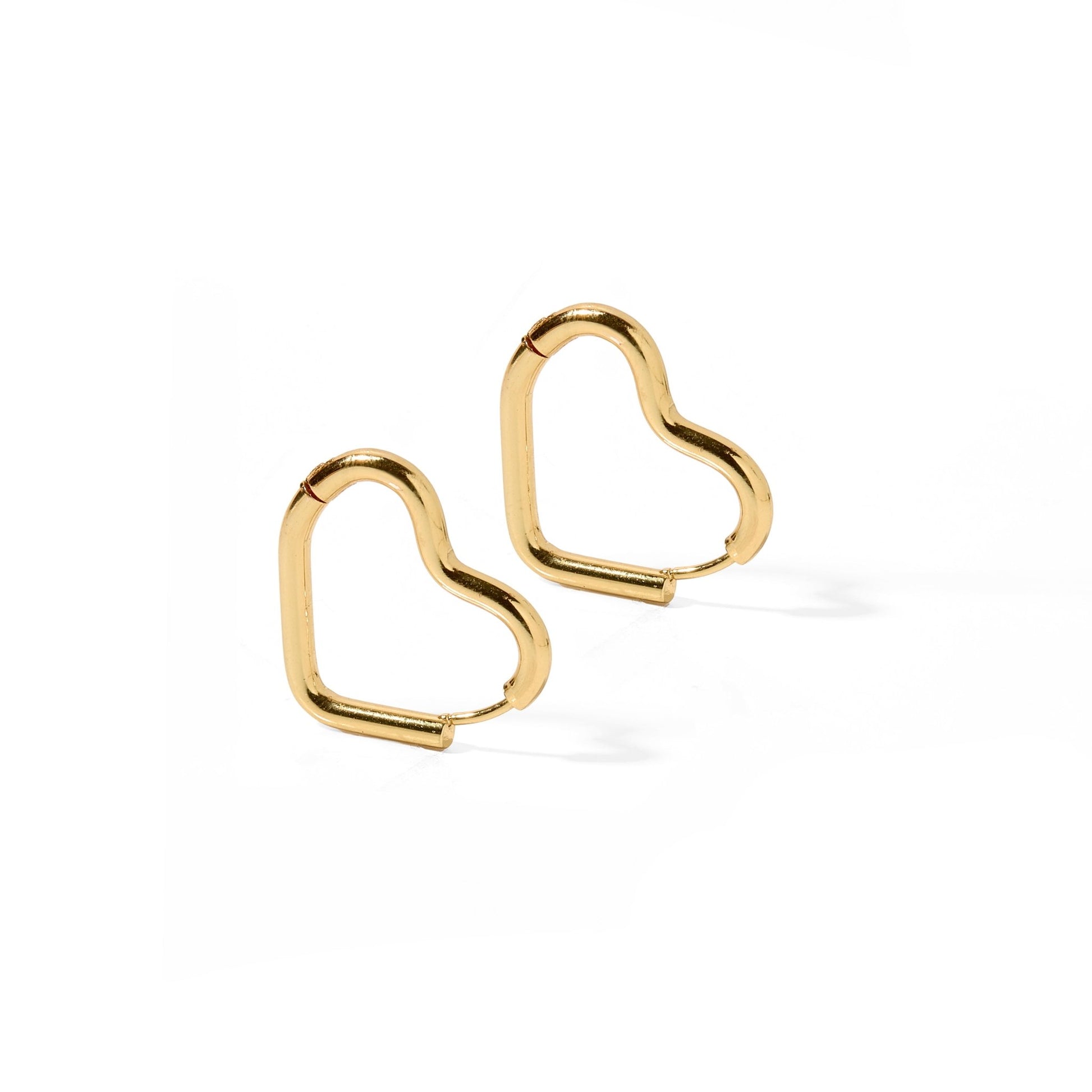 Huggie Earrings - Caden Heart Gold - Shop LINNY CO