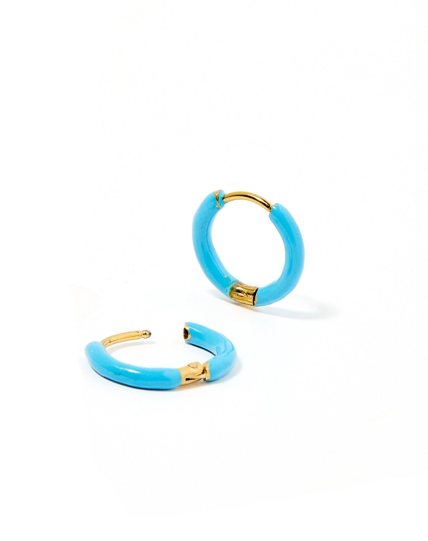 Huggie Earrings - Scarlett Hoop Blue 10mm - Shop LINNY CO