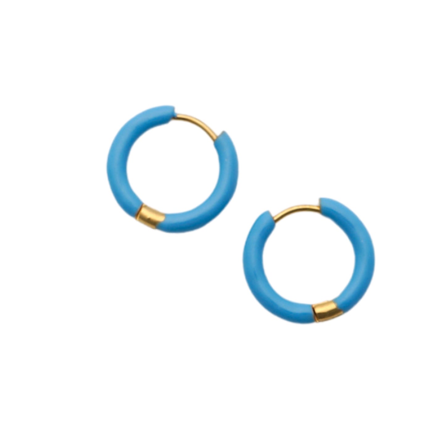 Huggie Earrings - Scarlett Hoop Blue 10mm - Shop LINNY CO