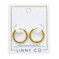 Huggie Earrings - Scarlett Hoop Gold 14mm - Shop LINNY CO