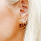 Huggie Earrings - Scarlett Hoop Gold 8mm CZ - Shop LINNY CO