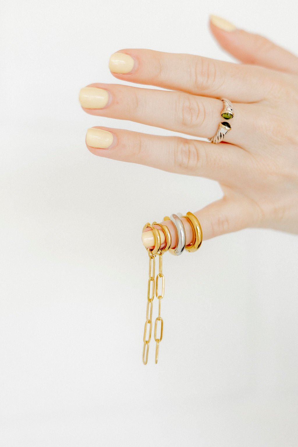 Huggie Earrings - Scarlett Hoop Two - Tone 12mm - Shop LINNY CO