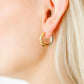 Huggie Earrings - Scarlett Hoop Two - Tone 12mm - Shop LINNY CO
