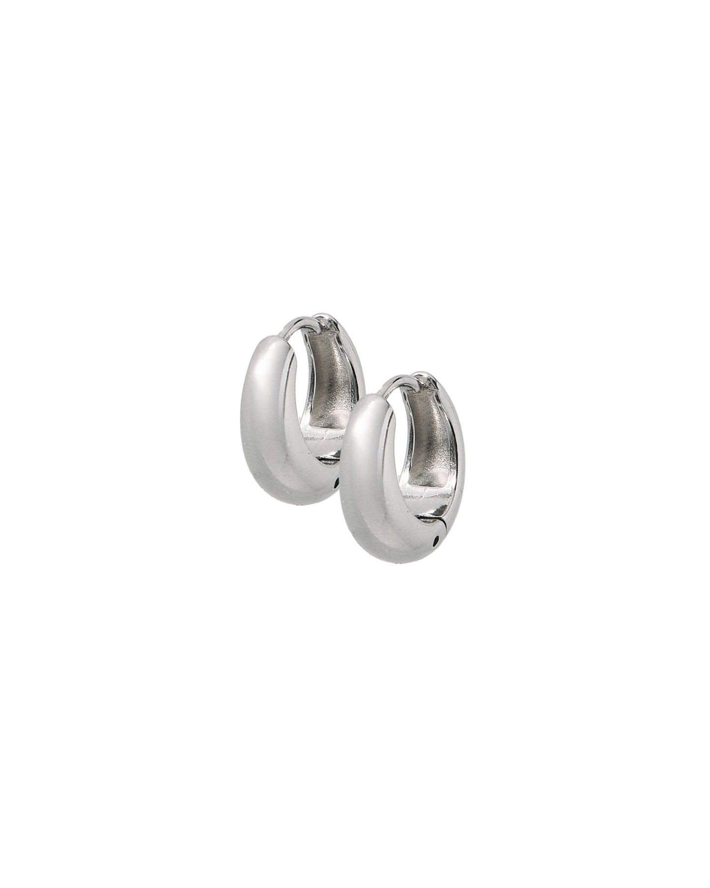 Huggie Earrings - Sunday Hoop Silver 12mm - Shop LINNY CO