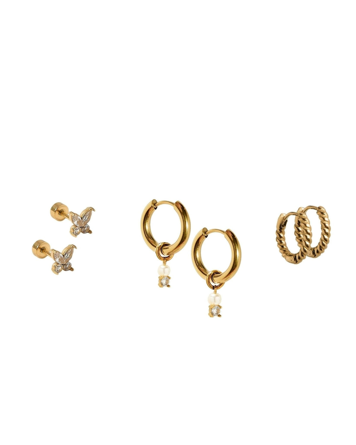 Huggie & Screwback Stud Set - Austin - Shop LINNY CO