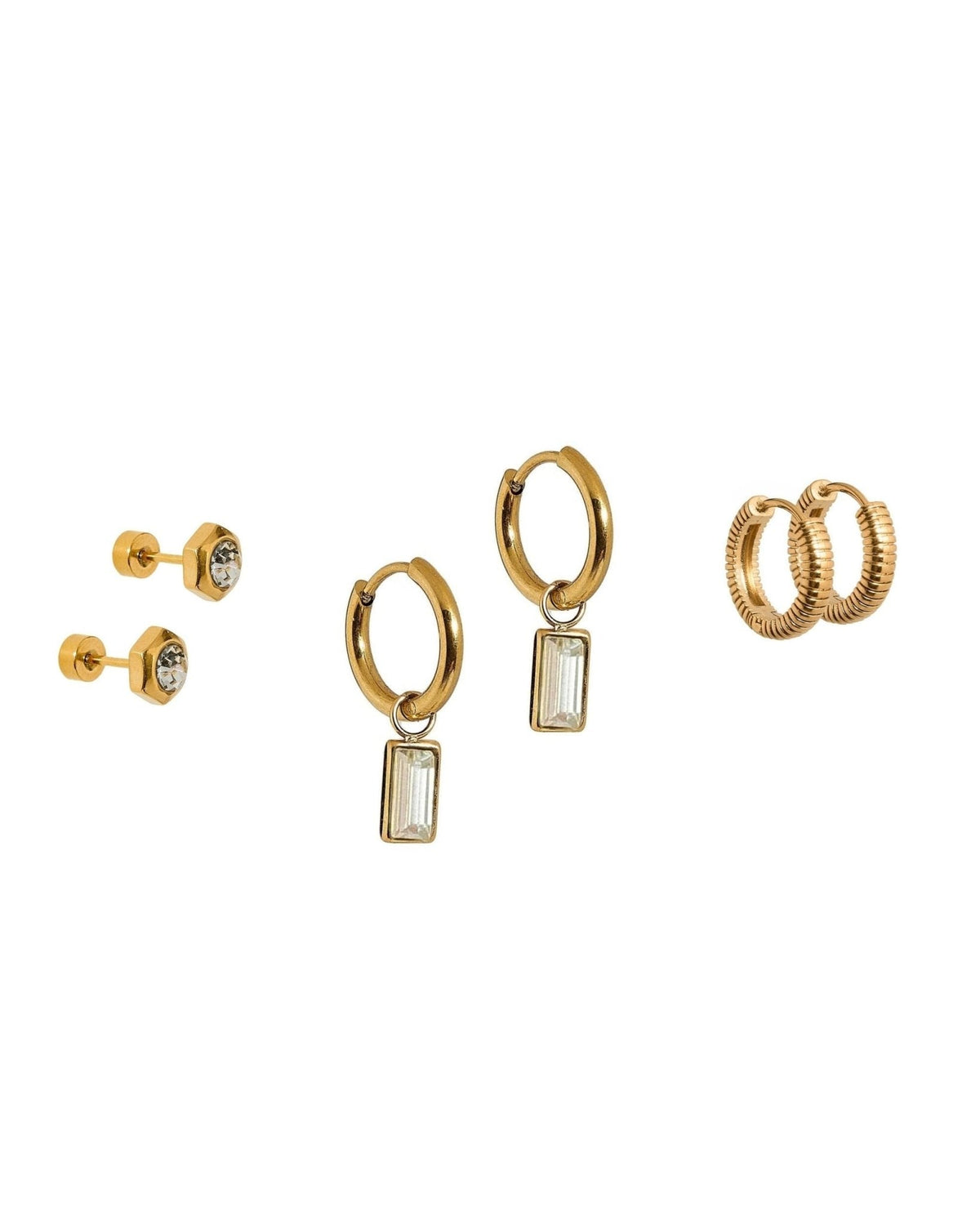 Huggie & Screwback Stud Set - Boston - Shop LINNY CO