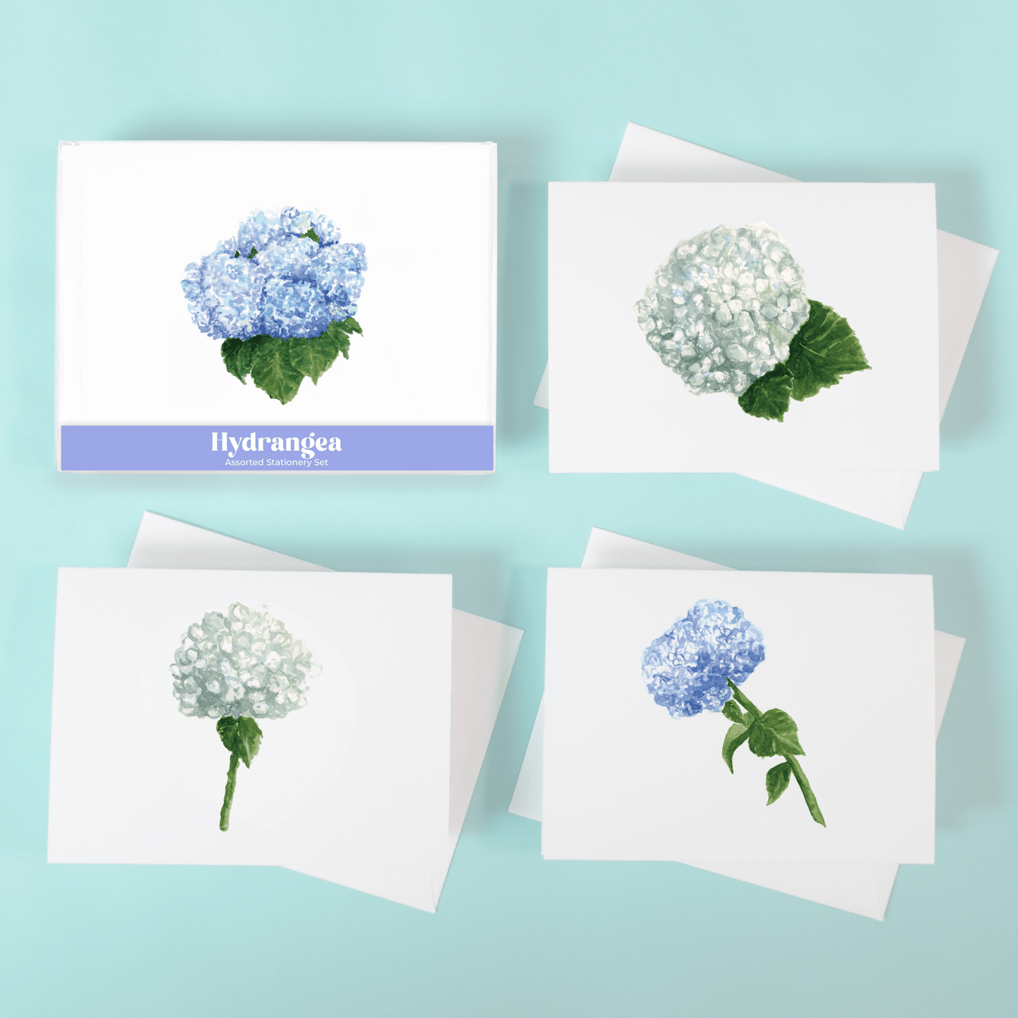 Hydrangeas Assorted Stationery Set - Shop LINNY CO