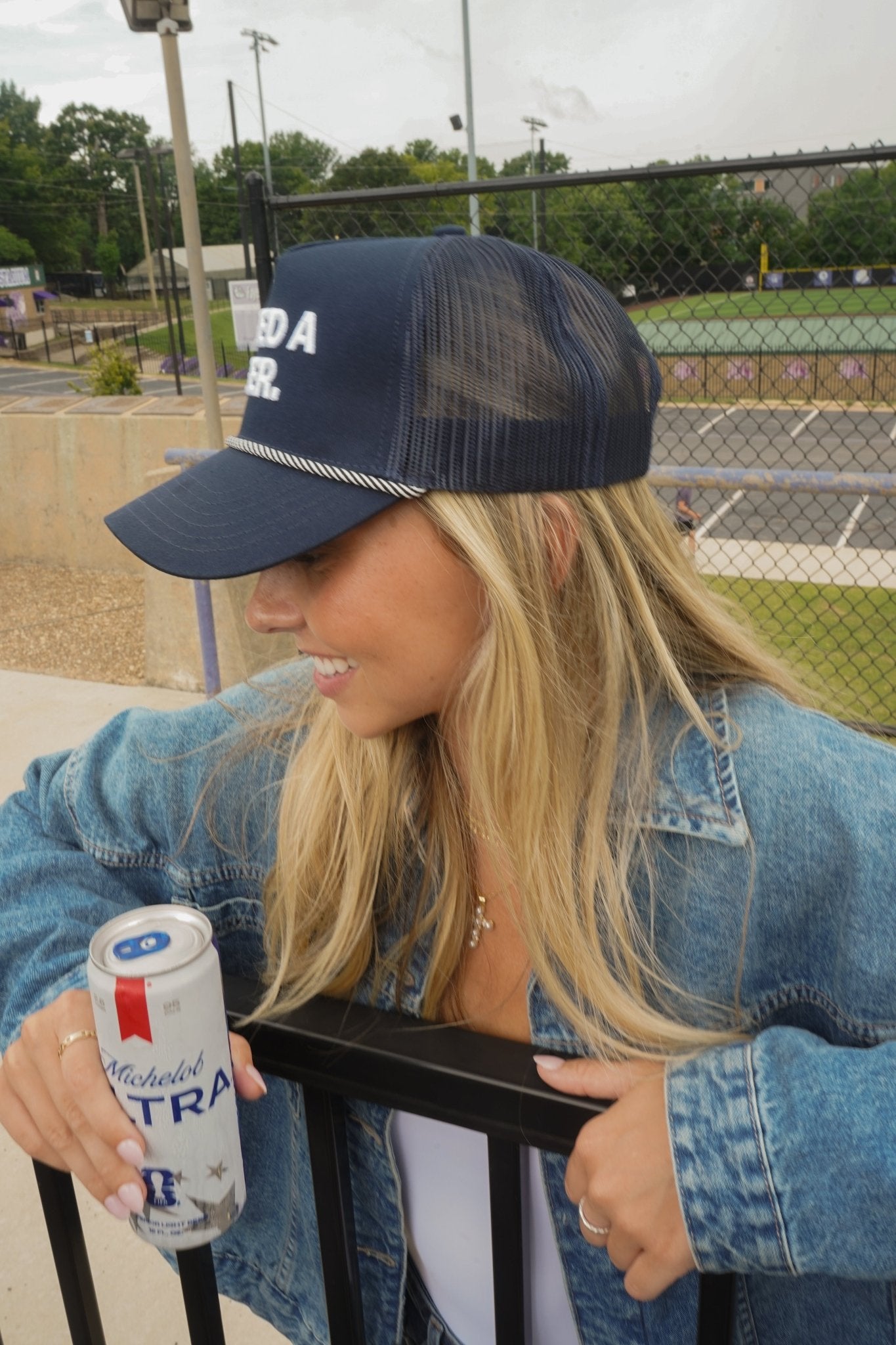I Need A Beer - Navy Trucker Hat - Shop LINNY CO