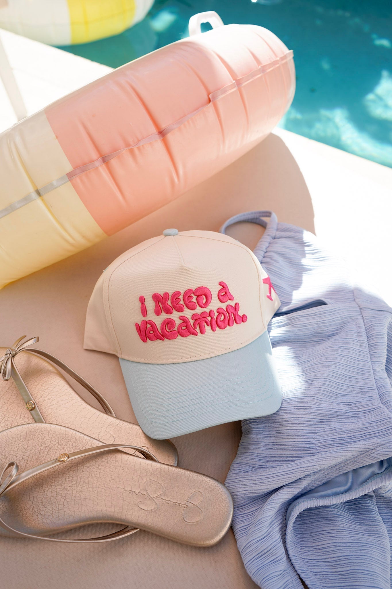 I Need a Vacation - Baby Blue Trucker Hat - Shop LINNY CO