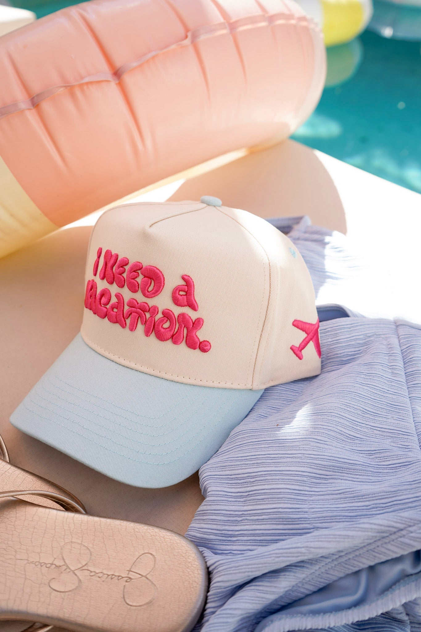 I Need a Vacation - Baby Blue Trucker Hat - Shop LINNY CO
