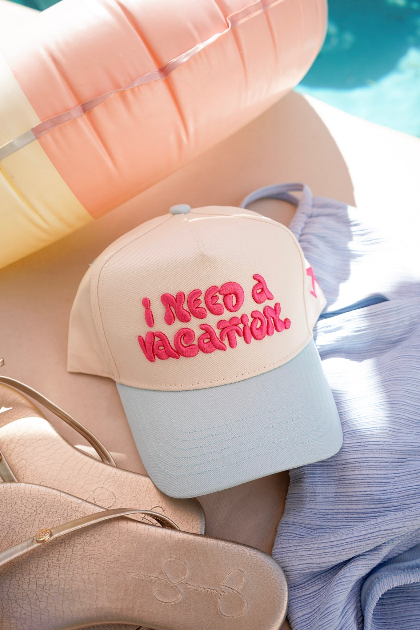 I Need a Vacation - Baby Blue Trucker Hat - Shop LINNY CO