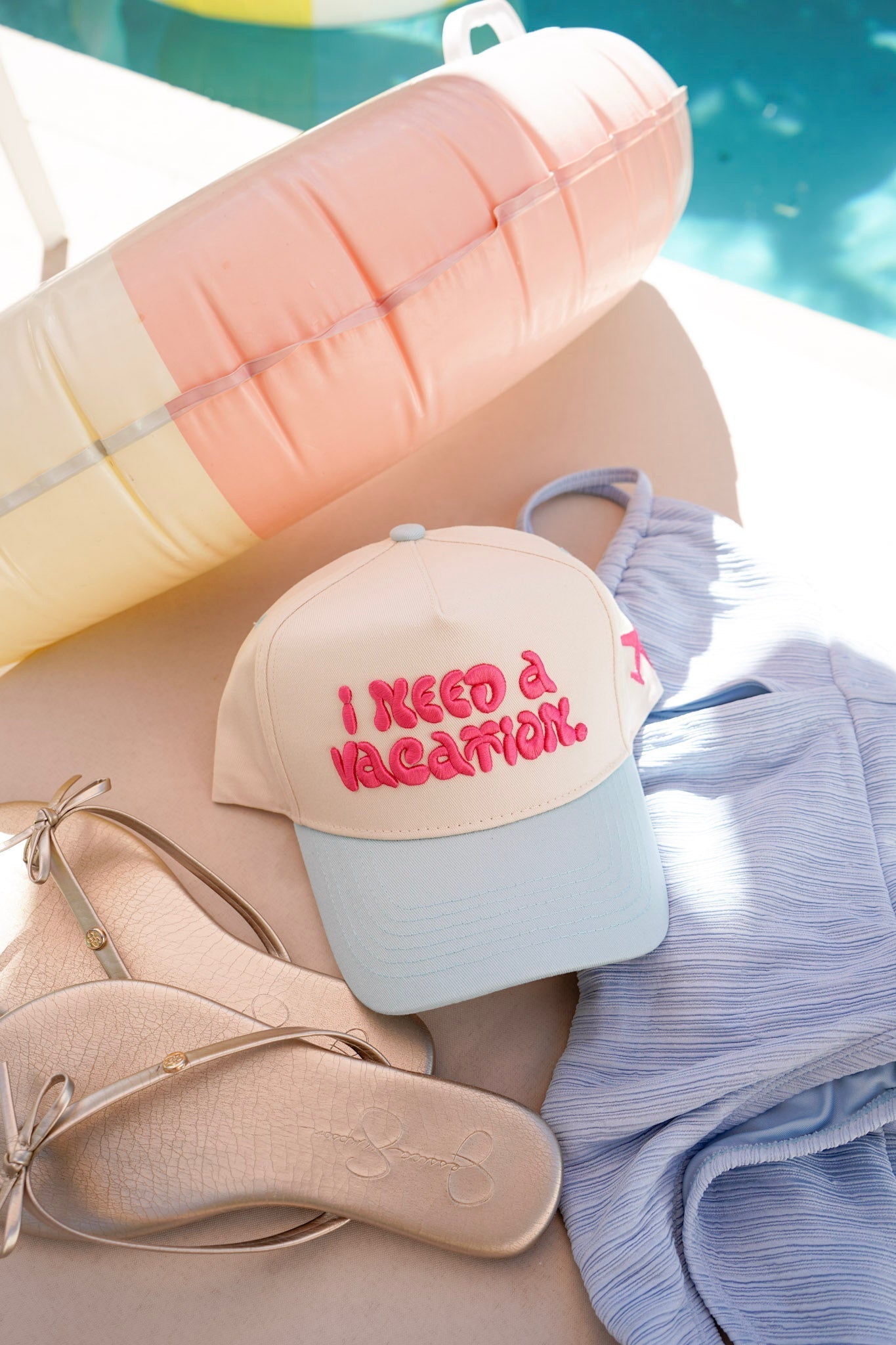 I Need a Vacation - Baby Blue Trucker Hat - Shop LINNY CO