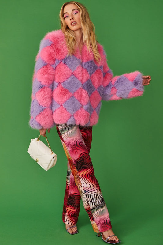 Avril - Faux Fur Diamond Coat