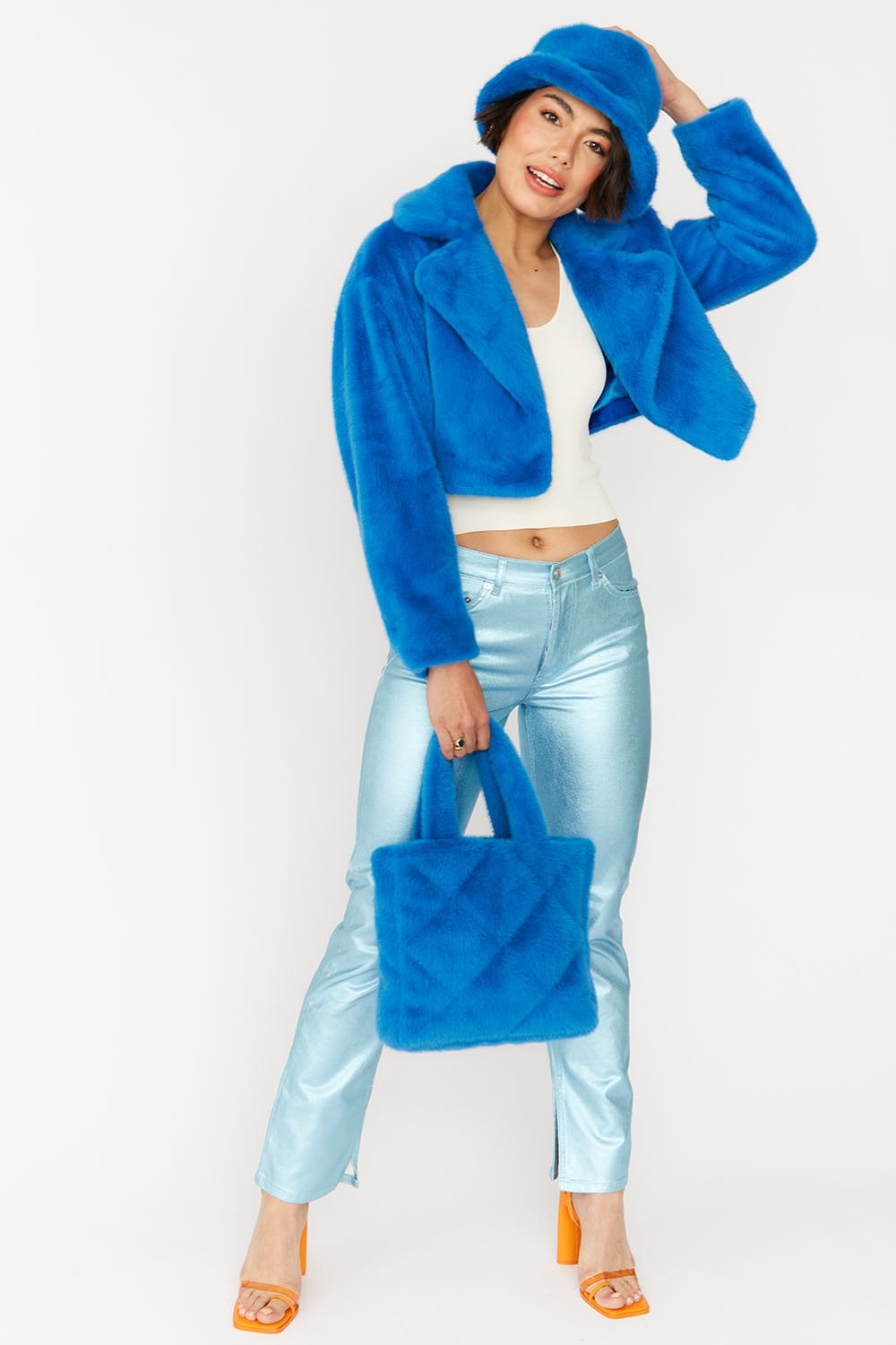 Kelly Cropped Faux Fur Jacket