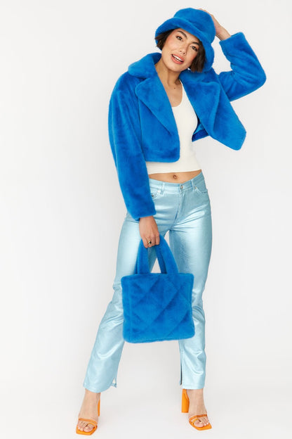 Kelly Cropped Faux Fur Jacket