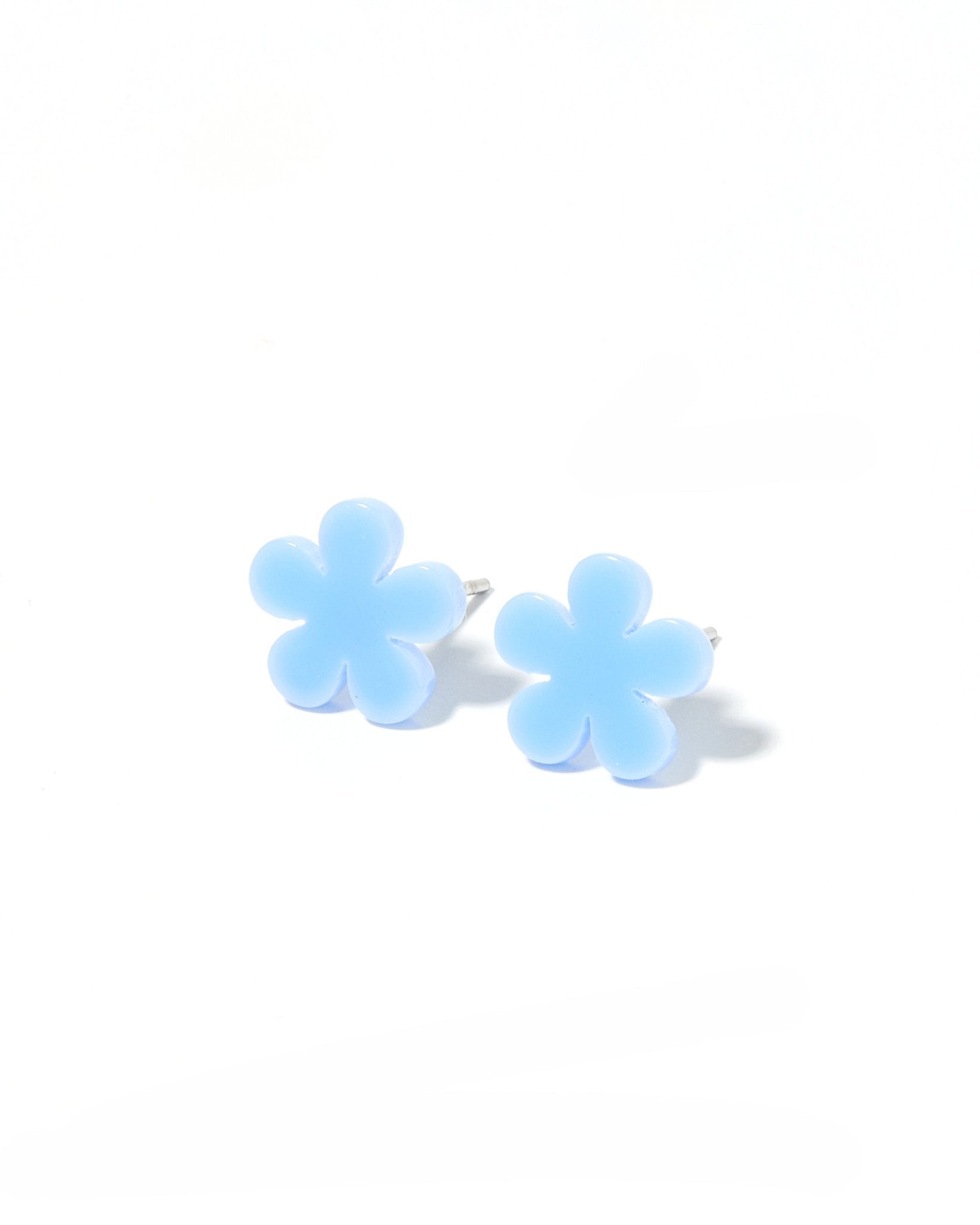 Jenna Stud Earrings - Flower Cornflower Blue - Shop LINNY CO