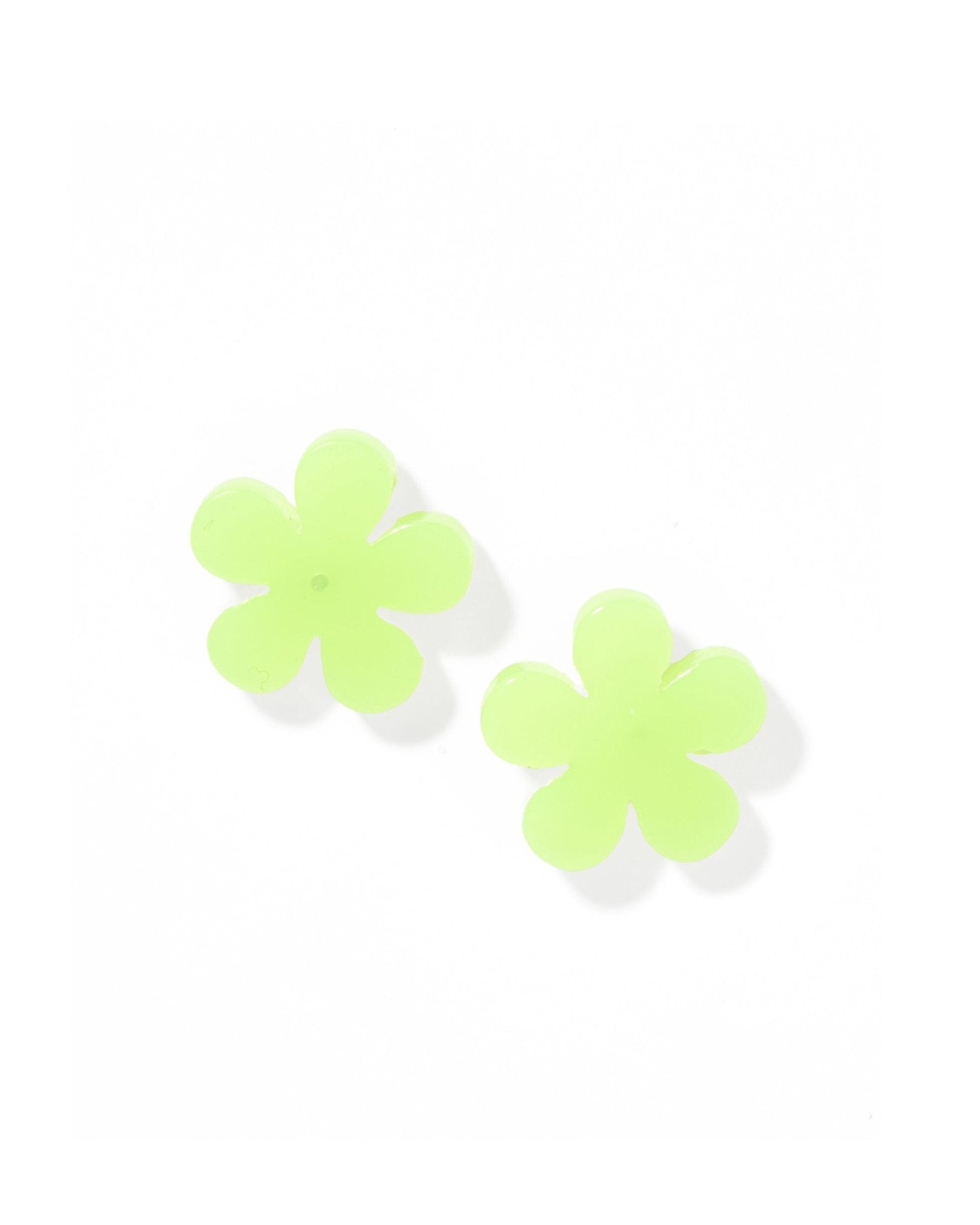 Jenna Stud Earrings - Flower Neon Yellow - Shop LINNY CO