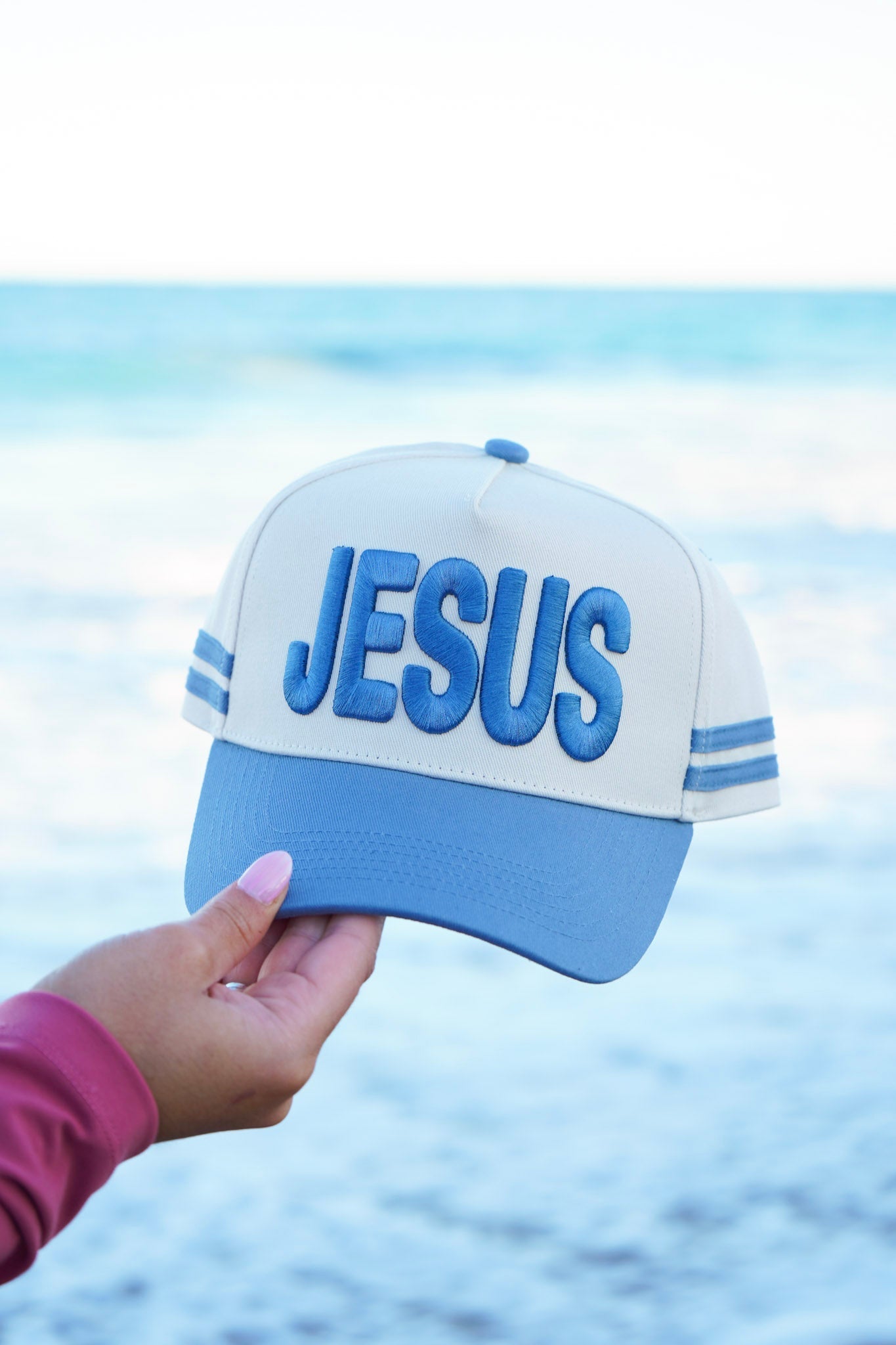 Jesus - Blue Vintage Trucker Hat - Shop LINNY CO