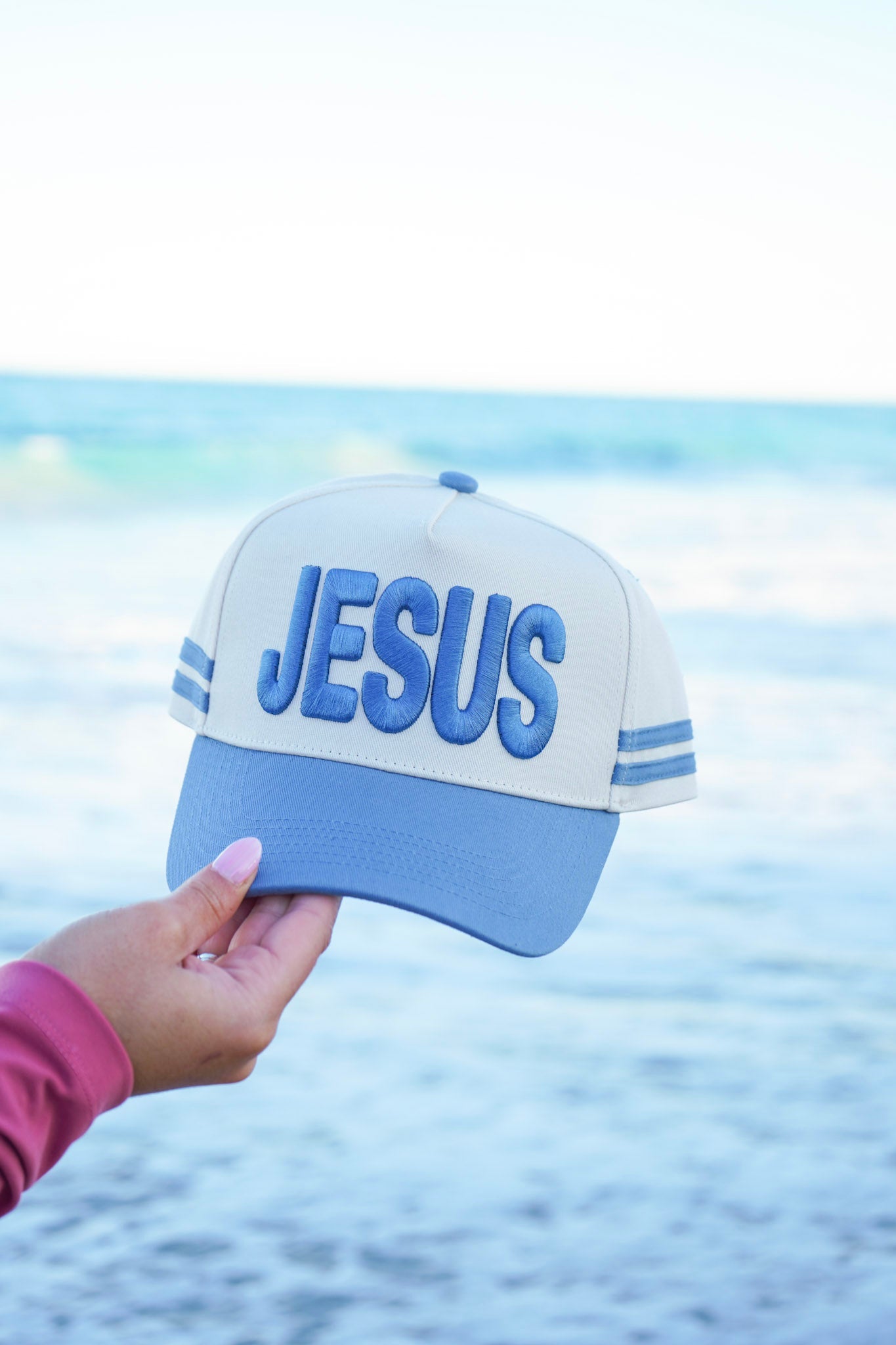 Jesus - Blue Vintage Trucker Hat - Shop LINNY CO