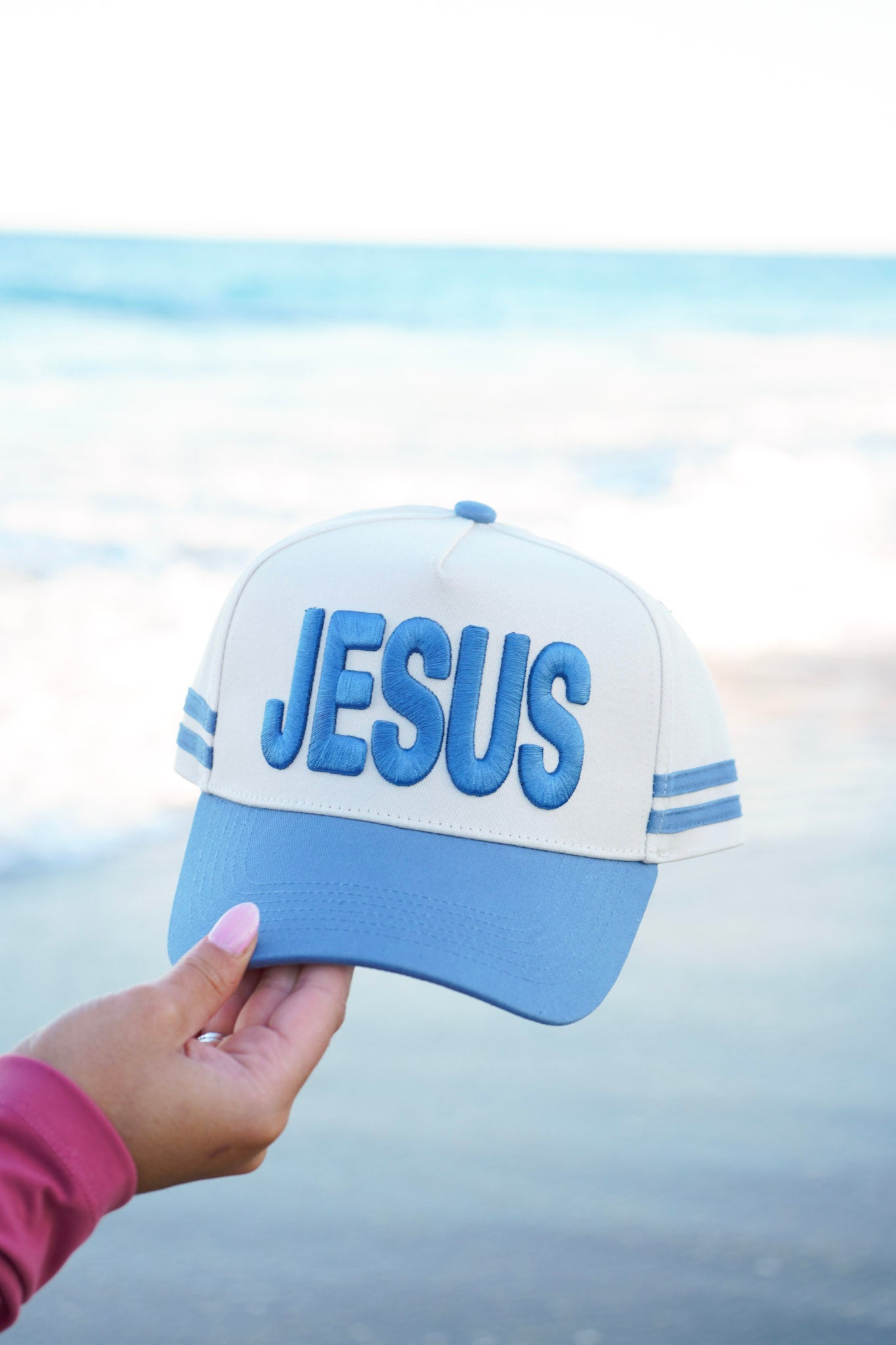 Jesus - Blue Vintage Trucker Hat - Shop LINNY CO
