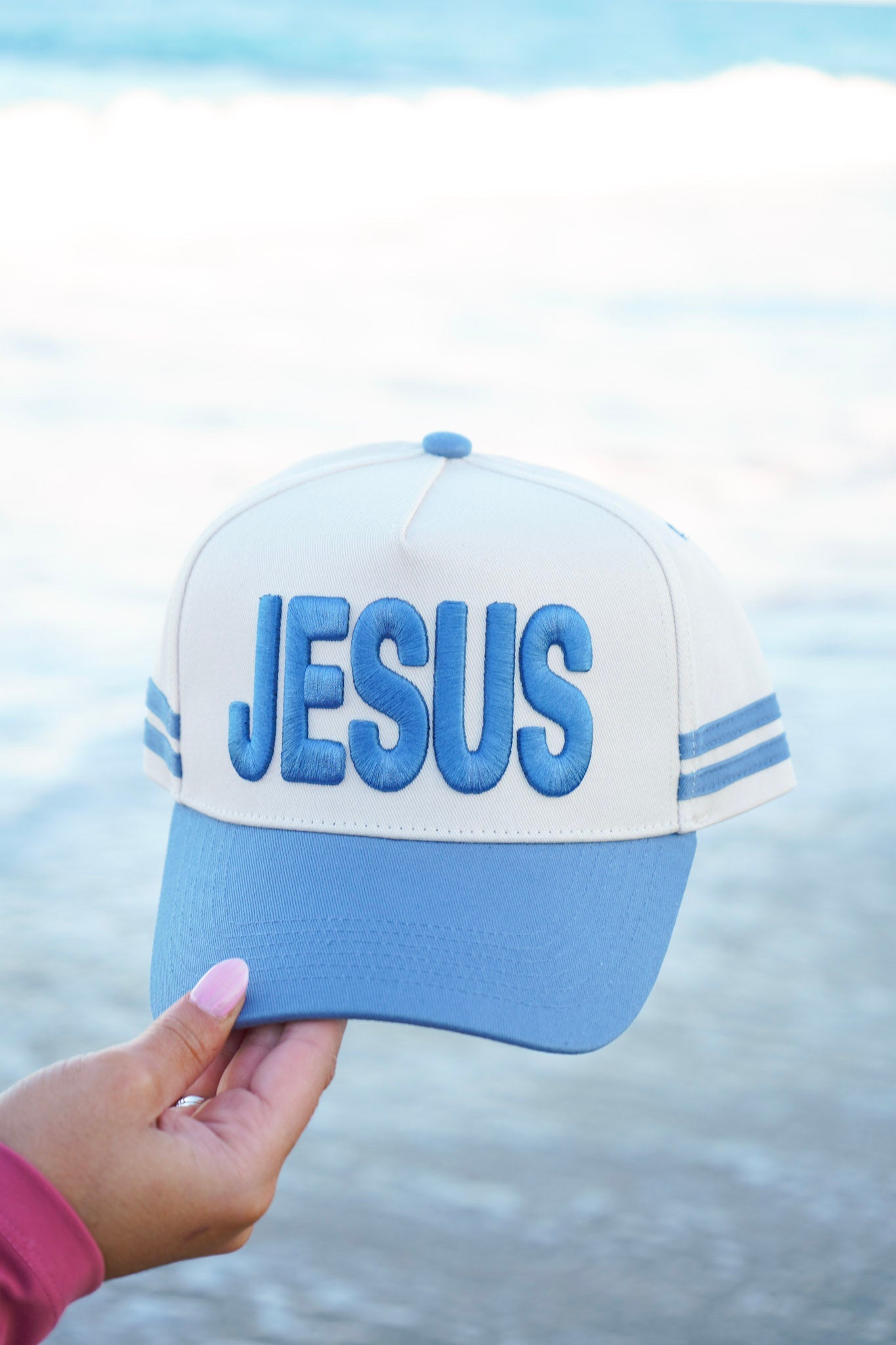 Jesus - Blue Vintage Trucker Hat - Shop LINNY CO