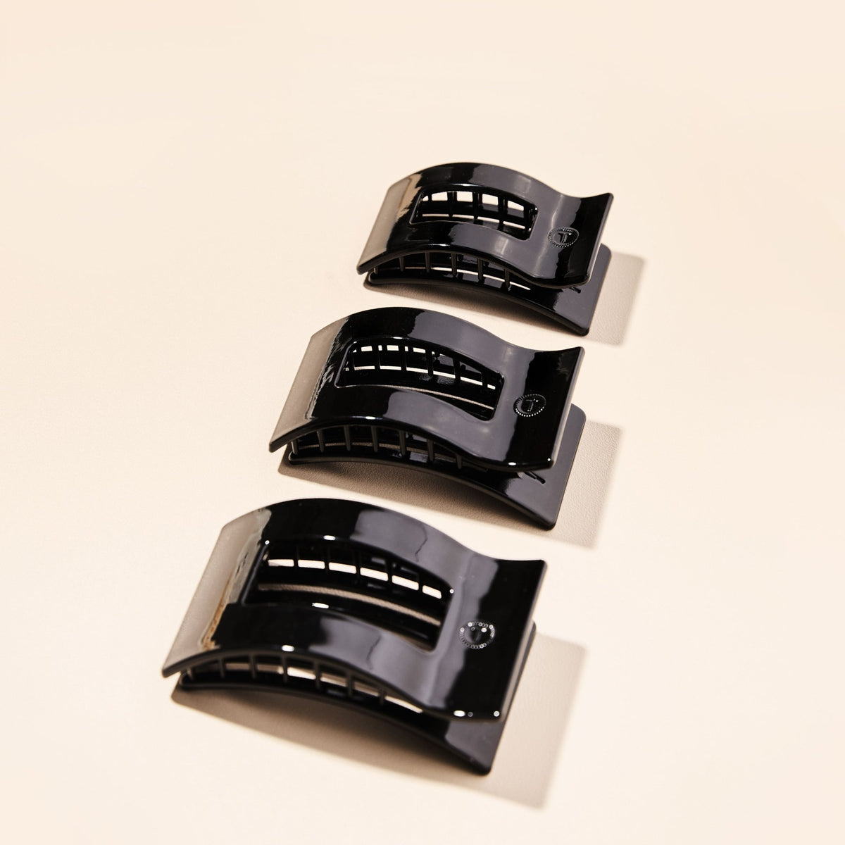 Jet Black Medium Flat Rectangle Hair Clip - Shop LINNY CO