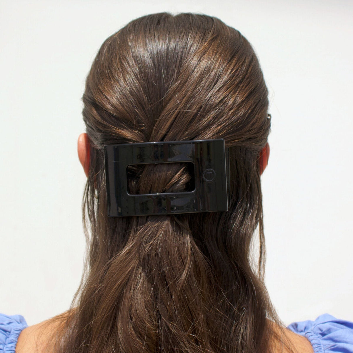 Jet Black Medium Flat Rectangle Hair Clip - Shop LINNY CO