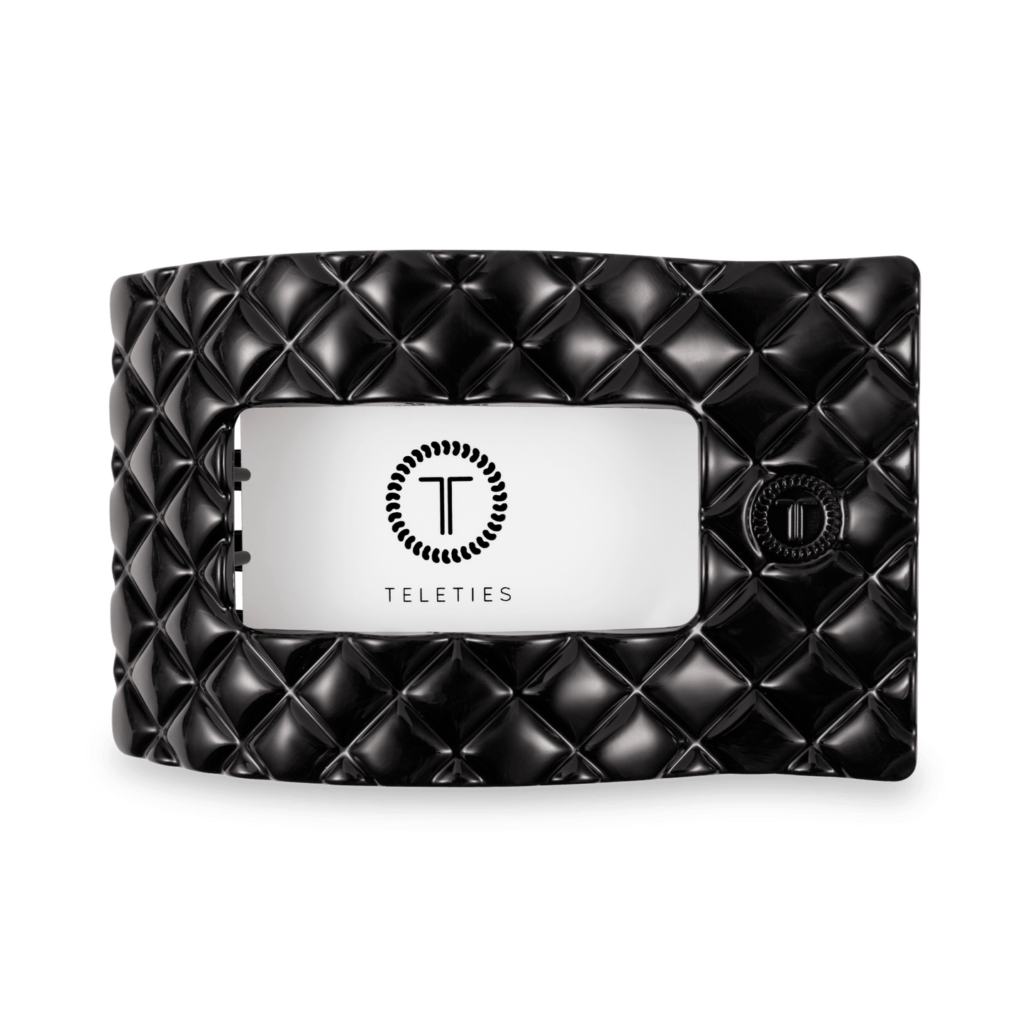 Jet Black Quilted Large Flat Rectangle Hair Clip - Shop LINNY CO