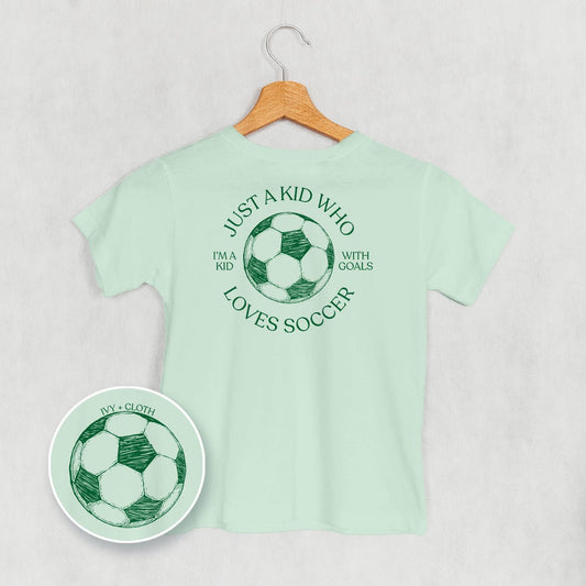 Just A Kid Who Loves Soccer (Kids Back Print) - Shop LINNY CO