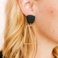 Kaelyn Statement Earrings - True Black and Gold - Shop LINNY CO