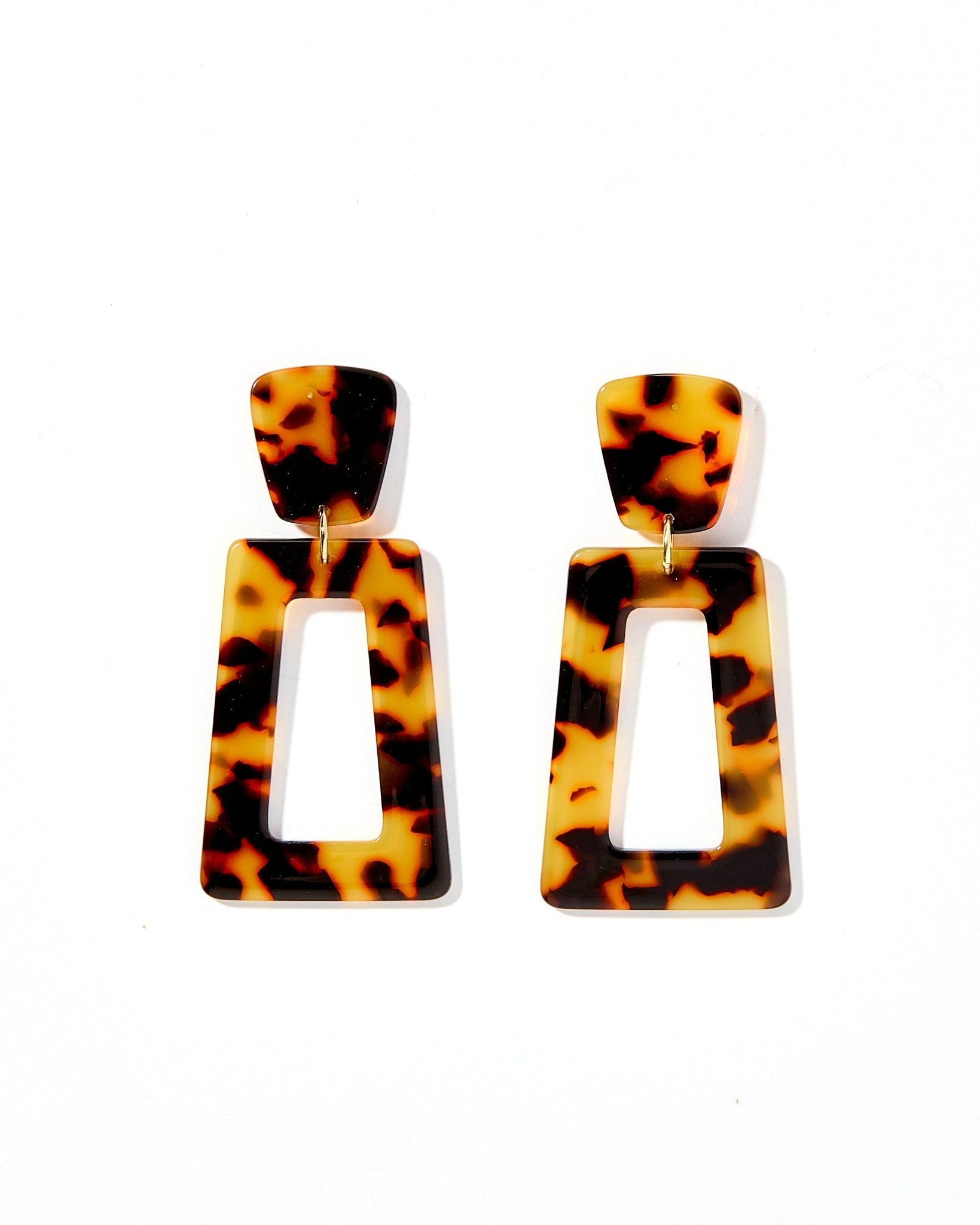 Kennedy Statement Earrings - Brown Tortoise - Shop LINNY CO