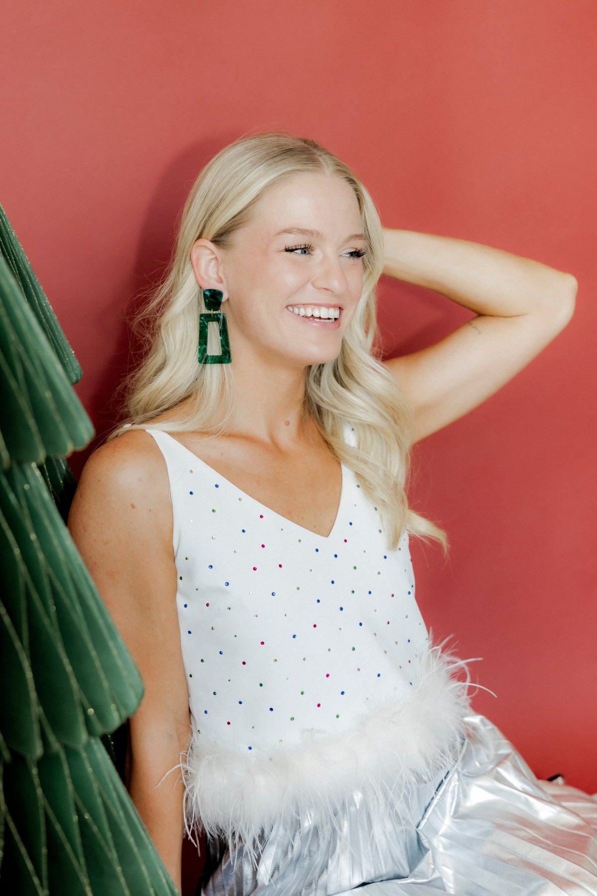 Kennedy Statement Earrings - Forest Green - Shop LINNY CO