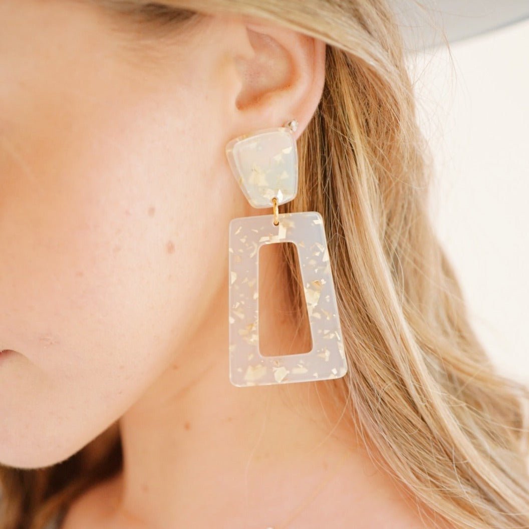 Kennedy Statement Earrings - Gold Confetti - Shop LINNY CO