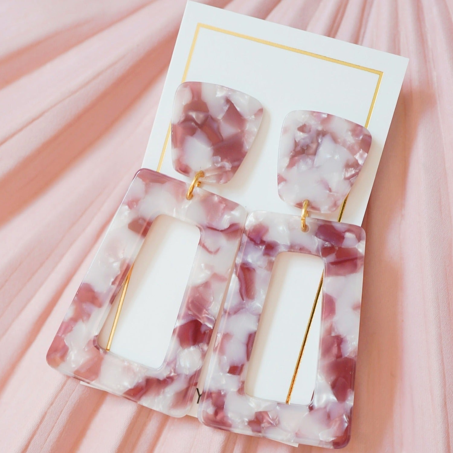 Kennedy Statement Earrings - Maroon Camo - Shop LINNY CO