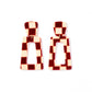 Kennedy Statement Earrings - Maroon Checkered - Shop LINNY CO