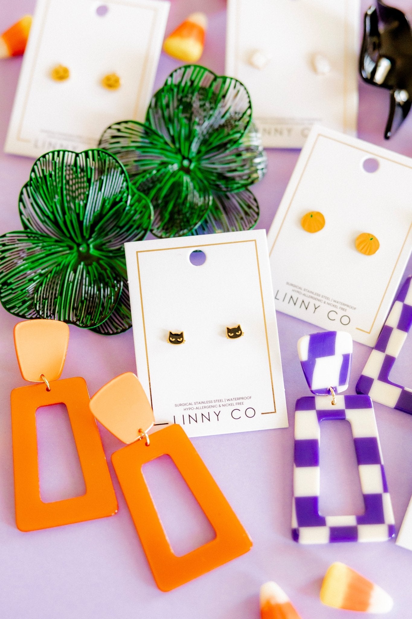 Kennedy Statement Earrings - Metallic Orange - Shop LINNY CO