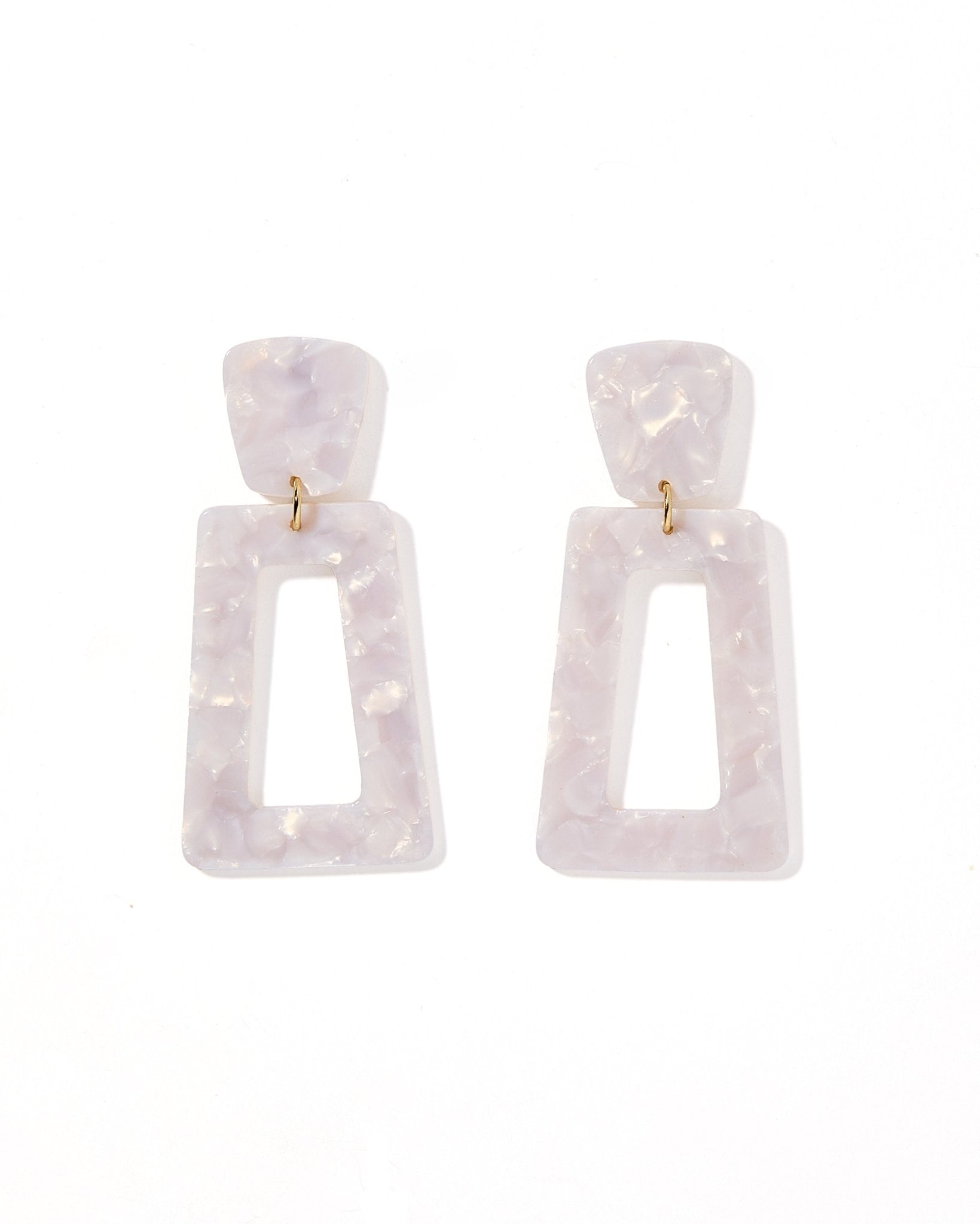 Kennedy Statement Earrings - Pearl White - Shop LINNY CO