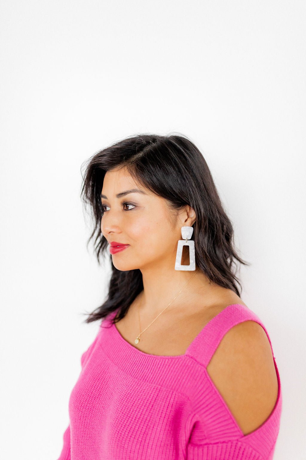 Kennedy Statement Earrings - Pearl White - Shop LINNY CO
