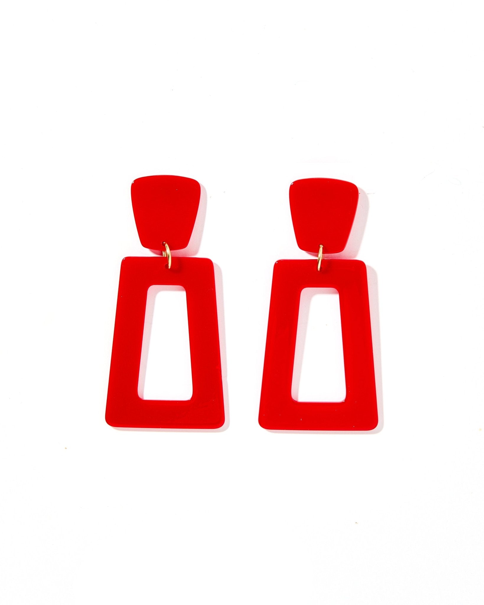 Kennedy Statement Earrings - True Red - Shop LINNY CO