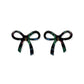 Kylie Bow Earrings - Black Iridescent - Shop LINNY CO