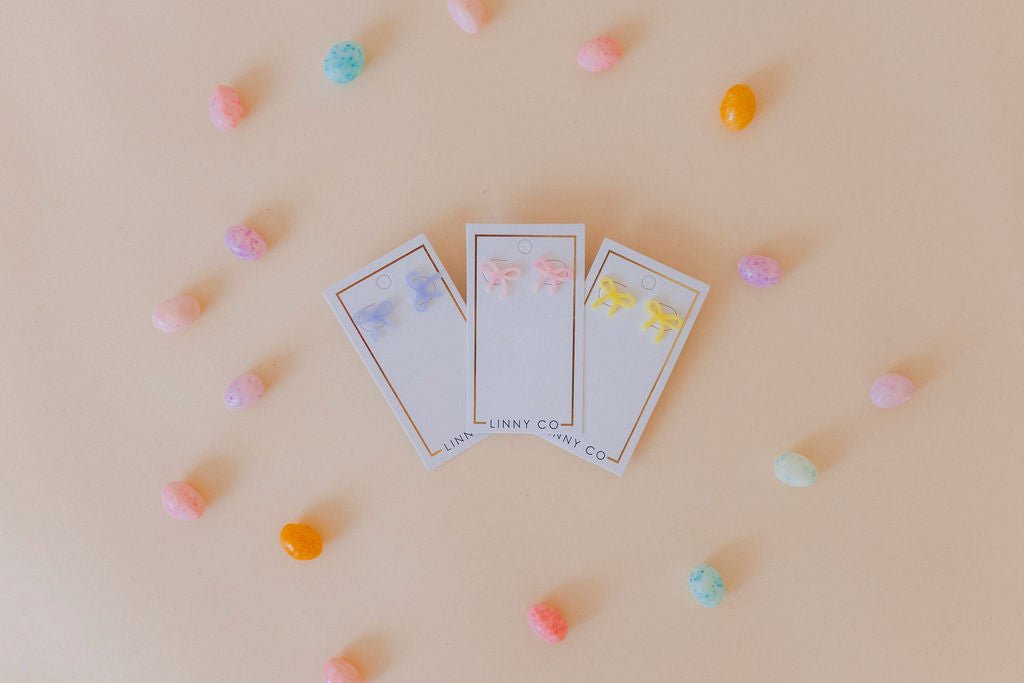 Kylie Bow Earrings - Buttercup Yellow - Shop LINNY CO