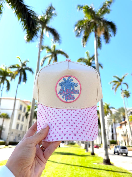 La Dolce Vita - Pink Polka Dot Trucker Hat - Shop LINNY CO