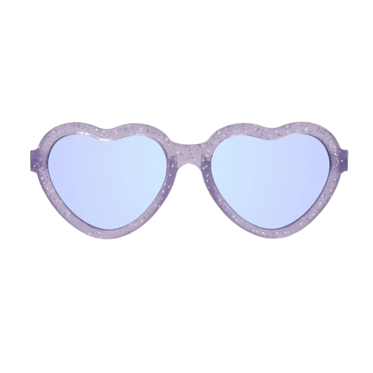 Lavender Shimmer Heart | Purple Mirrored Lenses - Shop LINNY CO