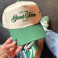 Let the Good Times Roll - Green Vintage Trucker Hat - Shop LINNY CO