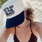 Let's Go To The Beach - Navy Vintage Trucker Hat - Shop LINNY CO