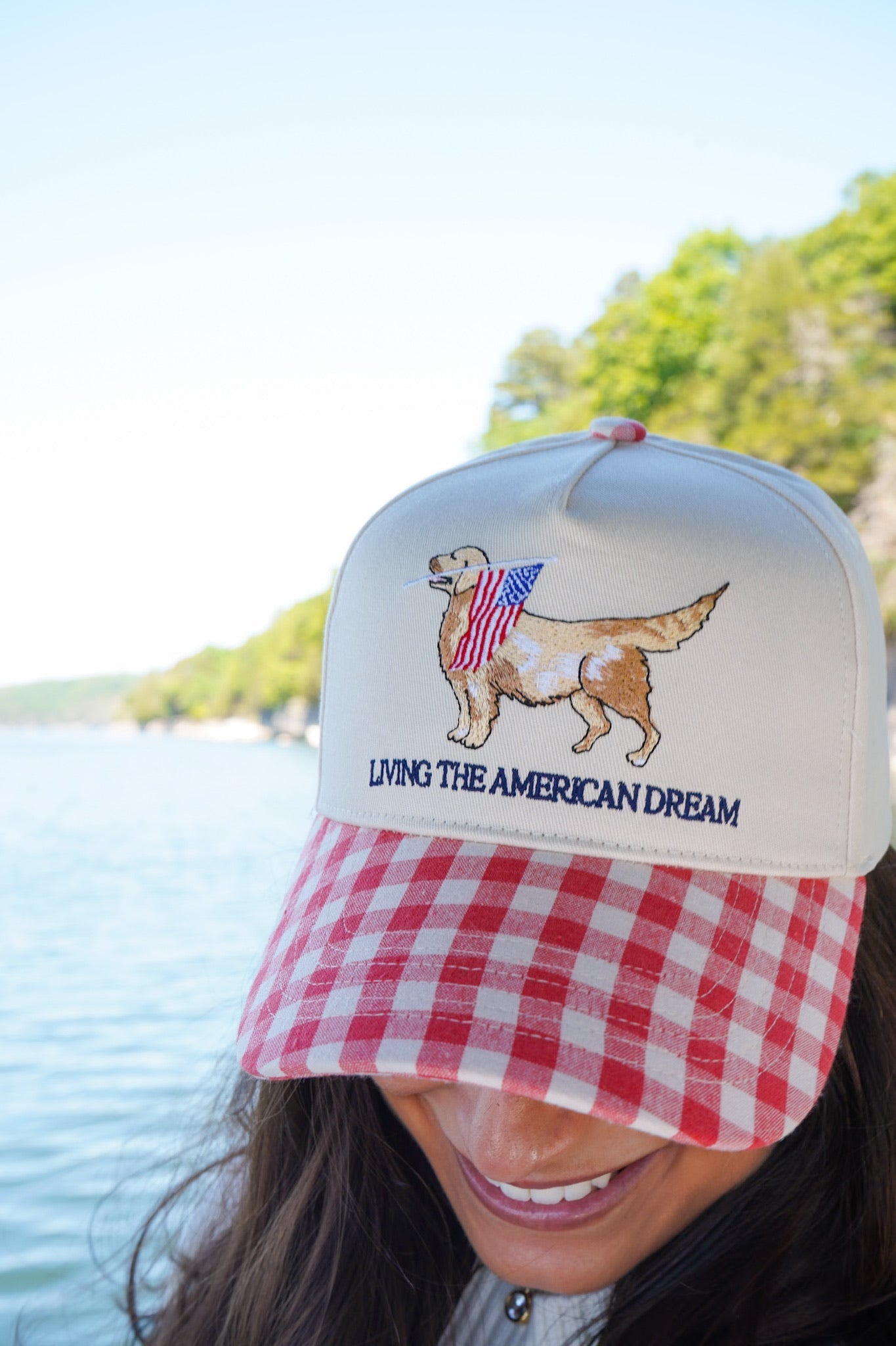 Living The American Dream - Red Gingham Hat - Shop LINNY CO