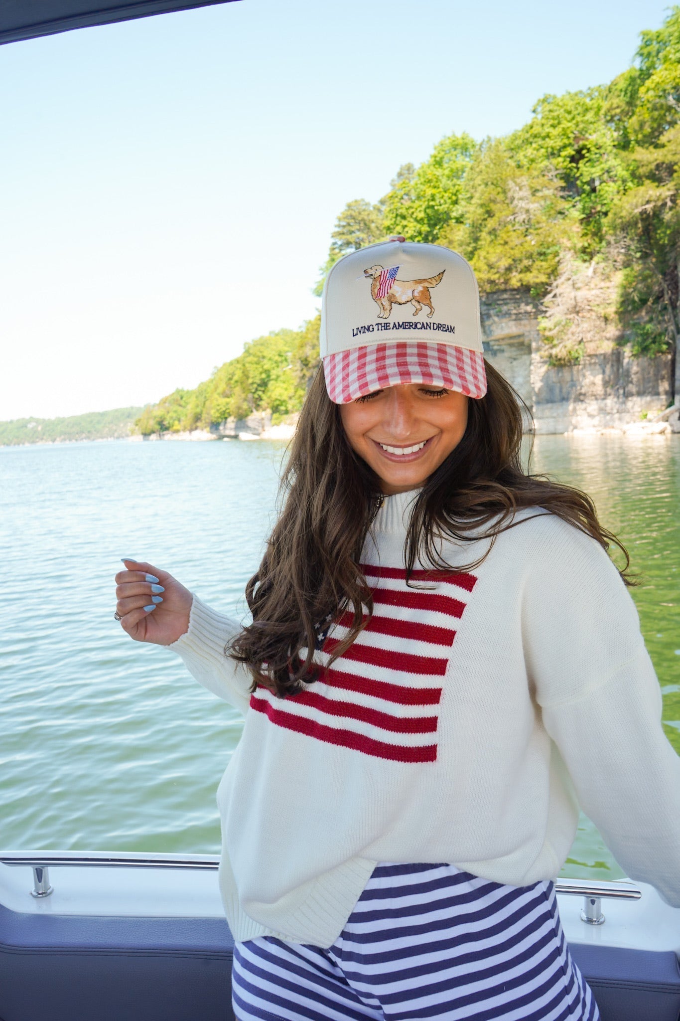 Living The American Dream - Red Gingham Hat - Shop LINNY CO